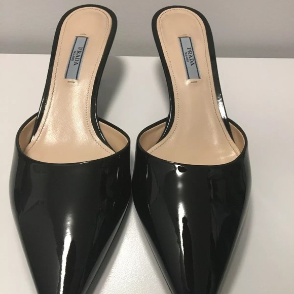 PRADA Patent Mules With Bow Sz 39 - Picture 4 of 7
